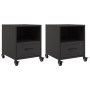 Bedside tables 2 units black steel 36x39x43.5 cm by , Nightstands - Ref: Foro24-846705, Price: 101,20 €, Discount: %