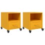 Bedside tables 2 units mustard yellow steel 36x39x43.5 cm by , Nightstands - Ref: Foro24-846711, Price: 106,63 €, Discount: %