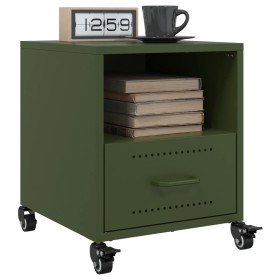 Bedside tables 2 units olive green steel 36x39x43.5 cm by , Nightstands - Ref: Foro24-846713, Price: 106,99 €, Discount: %