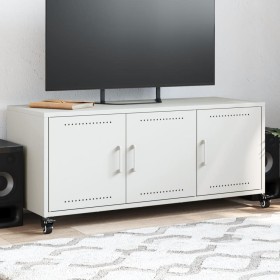 TV stand made of cold-rolled white steel 100.5x39x43.5 cm by , TV Furniture - Ref: Foro24-846649, Price: 108,13 €, Discount: %