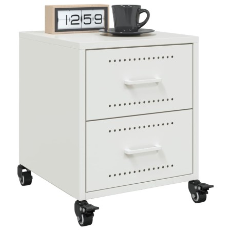 Bedside tables 2 units white steel 36x39x43.5 cm by , Nightstands - Ref: Foro24-846637, Price: 129,99 €, Discount: %