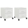 Bedside tables 2 units white steel 36x39x43.5 cm by , Nightstands - Ref: Foro24-846637, Price: 129,99 €, Discount: %