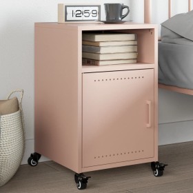 Pink steel bedside table 36x39x59 cm by , Nightstands - Ref: Foro24-846718, Price: 61,99 €, Discount: %