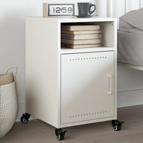 White steel bedside table 36x39x59 cm by , Nightstands - Ref: Foro24-846726, Price: 61,92 €, Discount: %