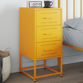 Bedside table in mustard yellow steel, 36x39x78 cm by , Nightstands - Ref: Foro24-846584, Price: 86,06 €, Discount: %