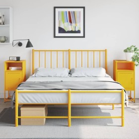 Bedside tables 2 units mustard yellow steel 36x39x78 cm by , Nightstands - Ref: Foro24-846573, Price: 110,68 €, Discount: %