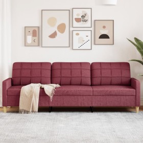 Three-seater red wine fabric sofa, 210 cm by , Sofas - Ref: Foro24-4007420, Price: 299,99 €, Discount: %