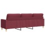 Dreisitziges Stoffsofa in Bordeauxrot, 210 cm. von , Sofas - Ref: Foro24-4007420, Preis: 299,99 €, Rabatt: %