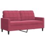 Two-seater velvet sofa in burgundy red, 140 cm by , Sofas - Ref: Foro24-4007628, Price: 220,91 €, Discount: %