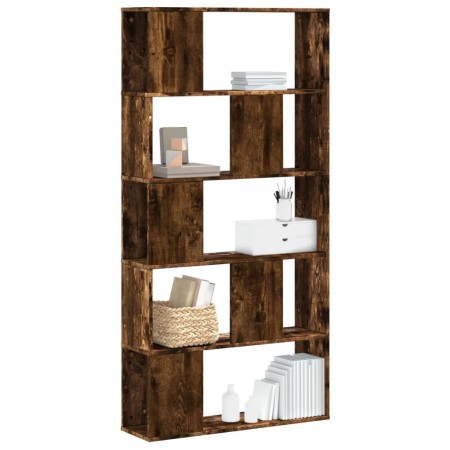 5-shelf smoked oak engineered wood bookcase by , Bookcases and shelves - Ref: Foro24-852775, Price: 80,76 €, Discount: %