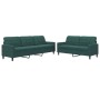 Zweiteiliges Sofaset mit dunkelgrünen Samtkissen. von , Sofas - Ref: Foro24-3278473, Preis: 509,26 €, Rabatt: %