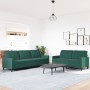 Zweiteiliges Sofaset mit dunkelgrünen Samtkissen. von , Sofas - Ref: Foro24-3278473, Preis: 509,26 €, Rabatt: %