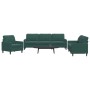 Dreiteiliges Sofaset mit dunkelgrünen Samtkissen. von , Sofas - Ref: Foro24-3278433, Preis: 655,15 €, Rabatt: %