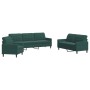 Dreiteiliges Sofaset mit dunkelgrünen Samtkissen. von , Sofas - Ref: Foro24-3278433, Preis: 655,15 €, Rabatt: %