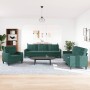 Dreiteiliges Sofaset mit dunkelgrünen Samtkissen. von , Sofas - Ref: Foro24-3278433, Preis: 655,15 €, Rabatt: %