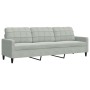 Dreiteiliges Sofaset mit Kissen aus hellgrauem Samt. von , Sofas - Ref: Foro24-3278431, Preis: 671,02 €, Rabatt: %