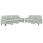 Zweiteiliges Sofaset mit Kissen aus hellgrauem Samt. von , Sofas - Ref: Foro24-3278471, Preis: 540,34 €, Rabatt: %