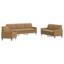 3-piece brown velvet sofa set with cushions by , Sofas - Ref: Foro24-3278438, Price: 572,99 €, Discount: %