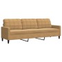 3-piece brown velvet sofa set with cushions by , Sofas - Ref: Foro24-3278438, Price: 572,99 €, Discount: %