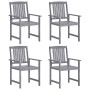 Garden chairs, set of 4, solid acacia wood in gray. by vidaXL, Garden chairs - Ref: Foro24-311875, Price: 235,80 €, Discount: %