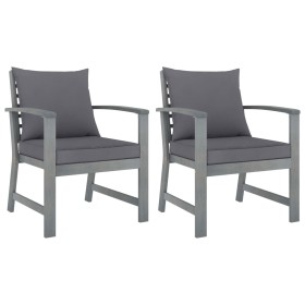 Garden chairs cushions 2 pcs dark gray solid acacia wood by vidaXL, Garden chairs - Ref: Foro24-311827, Price: 147,11 €, Disc...