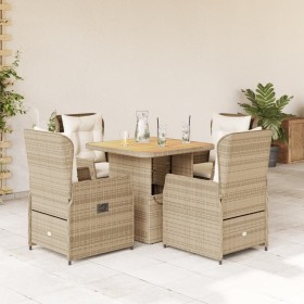 Garten-Essgruppe 5-teilig mit beigen Polstern aus synthetischem Rattan von , Gartensets - Ref: Foro24-3262775, Preis: 527,46 ...