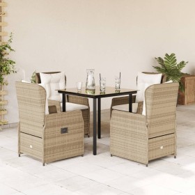 Garten-Essgruppe 5-teilig mit beigen Polstern aus synthetischem Rattan von , Gartensets - Ref: Foro24-3262890, Preis: 473,99 ...