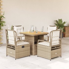 Garten-Essgruppe 5-teilig mit beigen Polstern aus synthetischem Rattan von , Gartensets - Ref: Foro24-3262920, Preis: 537,99 ...