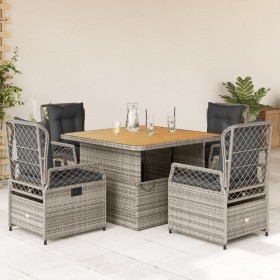 Garten-Essgruppe, 5-teilig, mit grauen Polstern aus synthetischem Rattan von , Gartensets - Ref: Foro24-3262915, Preis: 581,8...