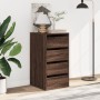 Corner chest of drawers made of brown oak engineered wood, measuring 40x41x76 cm. by , Drawers - Ref: Foro24-852867, Price: 9...