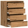 Corner chest of drawers made of engineered oak wood artisan 60x41x76 cm by , Drawers - Ref: Foro24-852878, Price: 124,34 €, D...