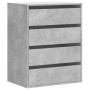 Engineered wood corner chest of drawers in gray concrete, 60x41x76 cm by , Drawers - Ref: Foro24-852873, Price: 108,21 €, Dis...