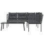 Garden sofa with black steel frame and textilene cushions by , Garden sets - Ref: Foro24-3283749, Price: 415,66 €, Discount: %