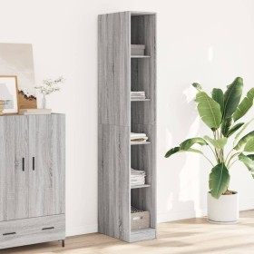 Graue Sonoma-Ingenieurholzschrank 30x50x200 cm von , Kleiderschränke - Ref: Foro24-3307707, Preis: 129,99 €, Rabatt: %