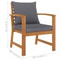 Garden chairs with dark gray cushions 2 pcs solid acacia wood by vidaXL, Garden chairs - Ref: Foro24-311832, Price: 179,99 €,...