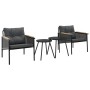 Garden furniture set with cushions 4 pieces black steel by , Garden sets - Ref: Foro24-4009302, Price: 279,96 €, Discount: %