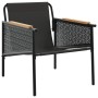 Garden furniture set with cushions 4 pieces black steel by , Garden sets - Ref: Foro24-4009302, Price: 279,96 €, Discount: %