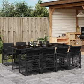 9-piece garden dining set with black synthetic rattan cushions by , Garden sets - Ref: Foro24-3210739, Price: 597,07 €, Disco...