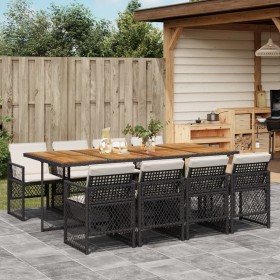 9-piece garden dining set with black synthetic rattan cushions by , Garden sets - Ref: Foro24-3210747, Price: 653,39 €, Disco...