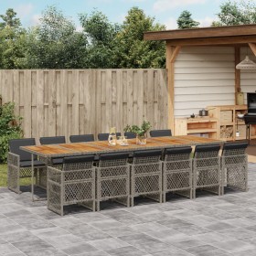 Garden dining set with 13-piece synthetic rattan cushions in gray. by , Garden sets - Ref: Foro24-3210770, Price: 1,00 €, Dis...