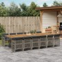 Garten-Essgruppe mit 13-teiligen Kissen aus grauem synthetischem Rattan. von , Gartensets - Ref: Foro24-3210770, Preis: 1,00 ...