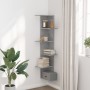 Corner wall shelf in gray concrete and wood, 36.5x36.5x140 cm. by , Shelves and shelves - Ref: Foro24-852630, Price: 60,96 €,...