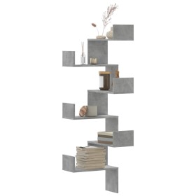 Corner wall shelf, gray wood concrete 45x45x147cm by , Shelves and shelves - Ref: Foro24-852639, Price: 61,53 €, Discount: %