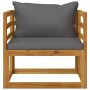 Garden chair with dark gray cushions solid acacia wood by vidaXL, Modular outdoor sofas - Ref: Foro24-311867, Price: 106,99 €...