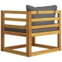 Garden chair with dark gray cushions solid acacia wood by vidaXL, Modular outdoor sofas - Ref: Foro24-311867, Price: 106,99 €...