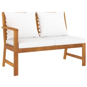 Garden bench 114.5 cm with cream cushions solid acacia wood by vidaXL, Modular outdoor sofas - Ref: Foro24-311836, Price: 178...