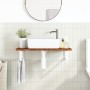 Wall-mounted steel and solid oak wood sink shelf by , bathroom vanities - Ref: Foro24-3302344, Price: 73,64 €, Discount: %