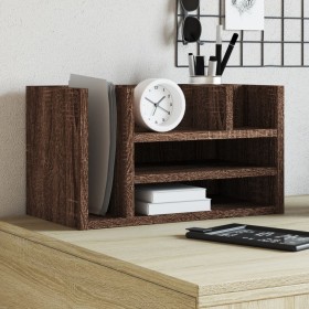 Organizador escritorio madera ingeniería marrón 44,5x24x25 cm de , Clasificación y organización - Ref: Foro24-848044, Precio:...