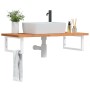 Wall-mounted sink shelf made of steel and solid beech wood by , bathroom vanities - Ref: Foro24-3302440, Price: 106,71 €, Dis...