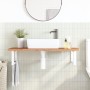 Wall-mounted sink shelf made of steel and solid beech wood by , bathroom vanities - Ref: Foro24-3302440, Price: 106,71 €, Dis...